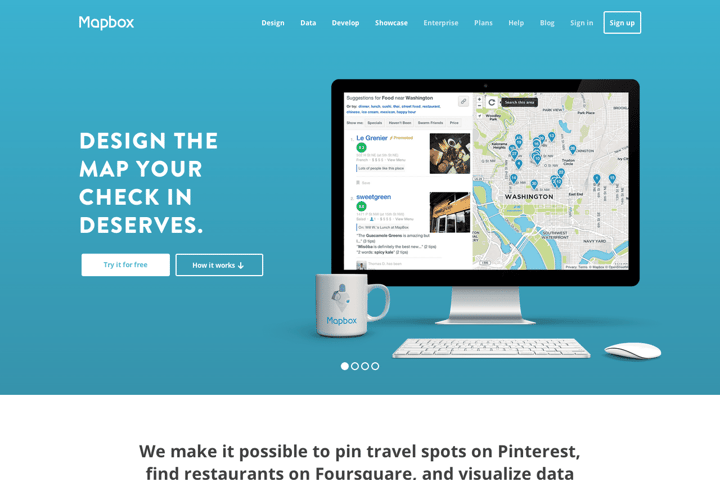 Mapbox website preview
